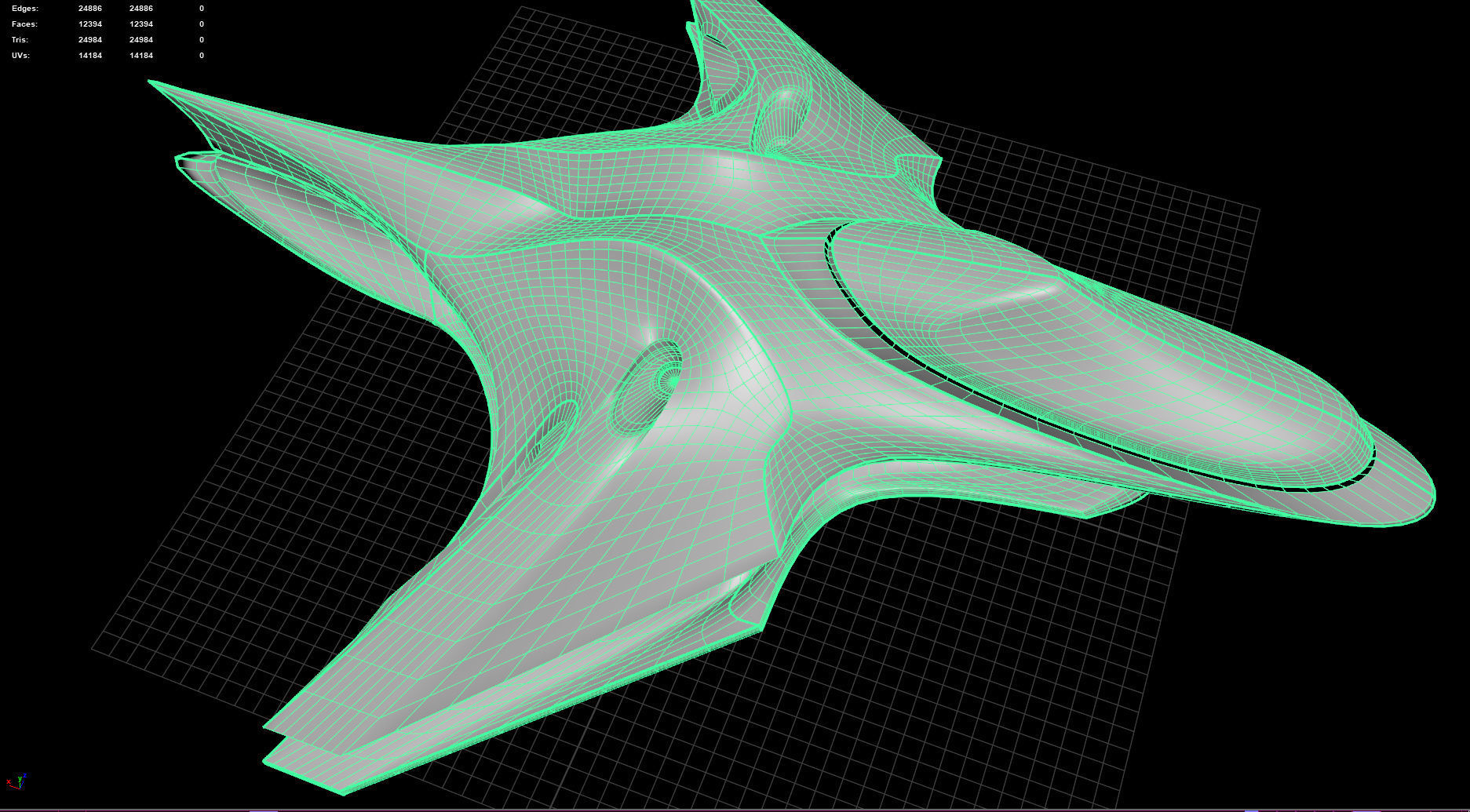 Spacecraft - PBR Game-Ready futuristic jet flying in sky Low-poly 3D model_9