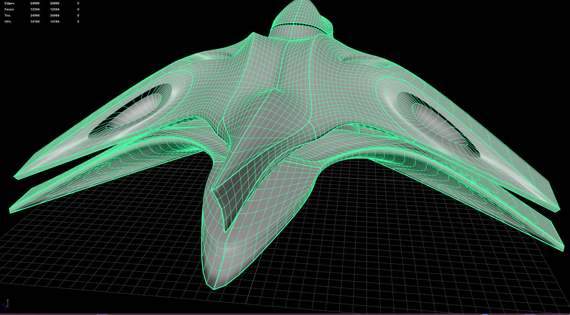 Spacecraft - PBR Game-Ready futuristic jet flying in sky Low-poly 3D model_21