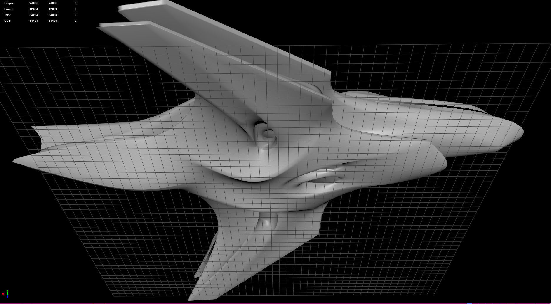 Spacecraft - PBR Game-Ready futuristic jet flying in sky Low-poly 3D model_30