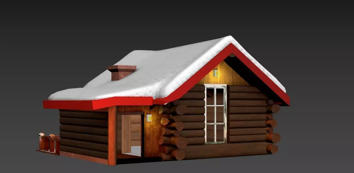 3d snow house Low-poly 3D model_0