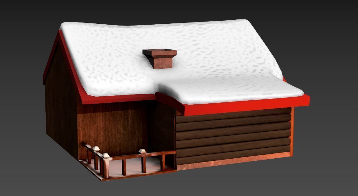 3d snow house Low-poly 3D model_1