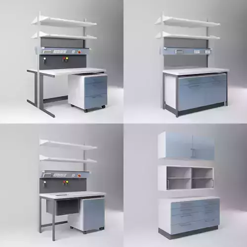 Scientific Laboratory Furniture Set 1 Low-poly 3D model