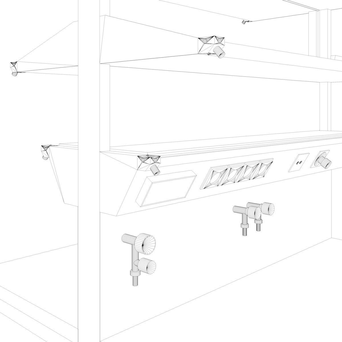 Scientific Laboratory Furniture Set 1 Low-poly 3D model_10
