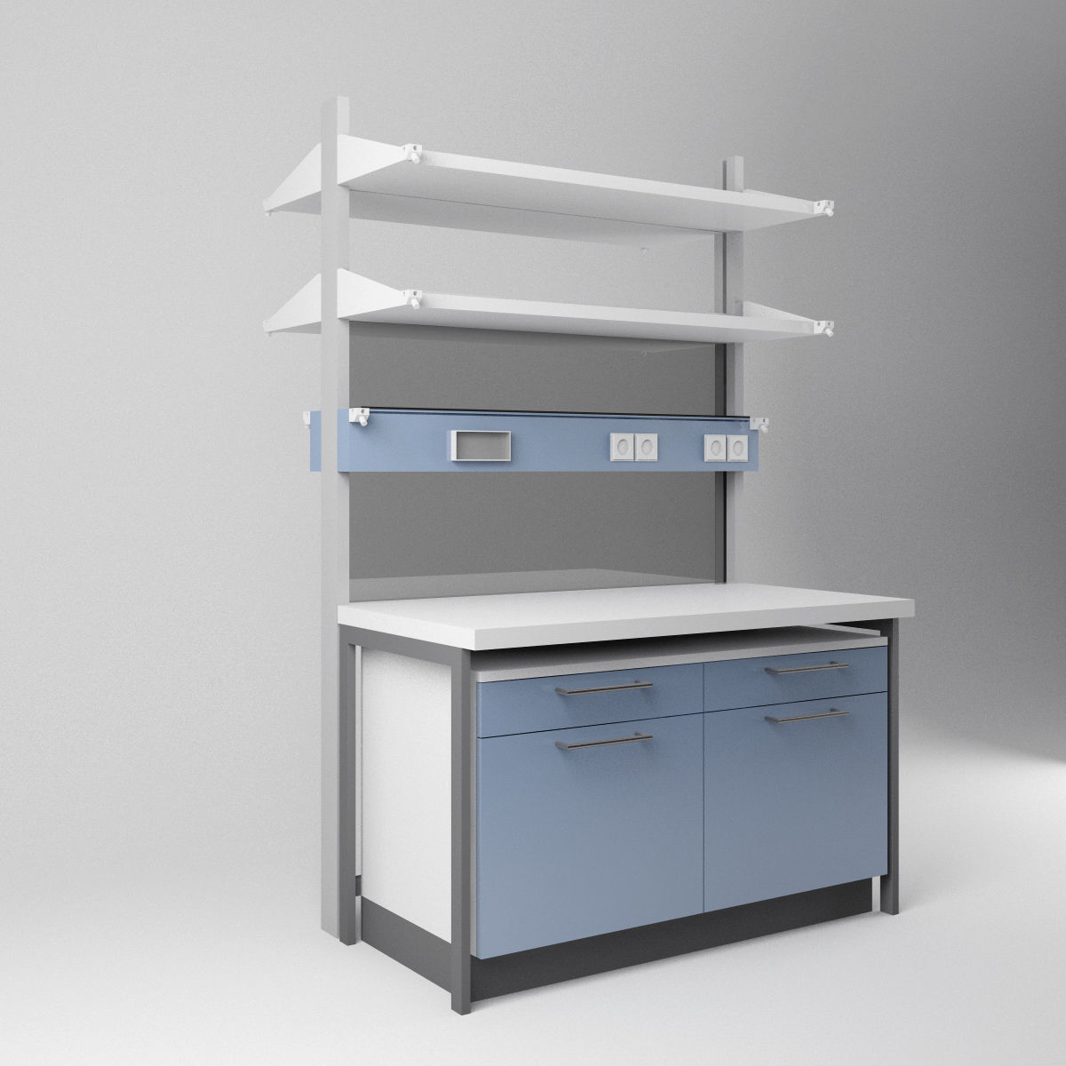 Scientific Laboratory Furniture Set 1 Low-poly 3D model_5