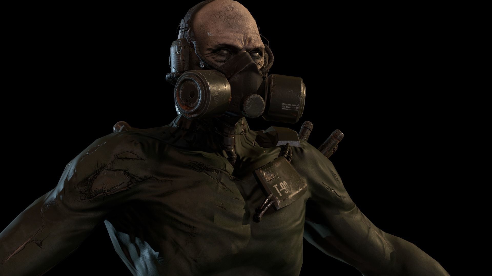 Mutant1 zombie Low-poly 3D model_5