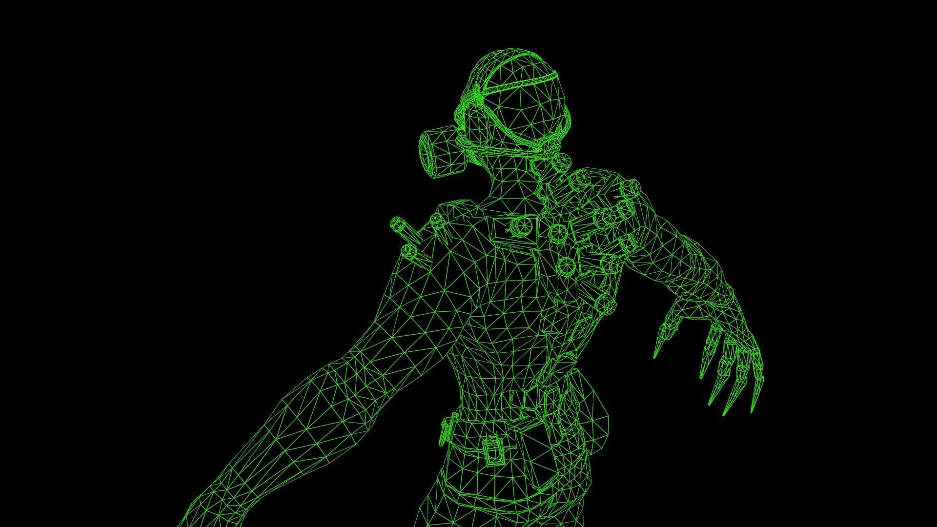 Mutant1 zombie Low-poly 3D model_14