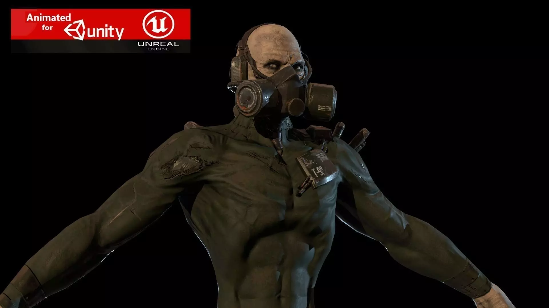 Mutant1 zombie Low-poly 3D model_0