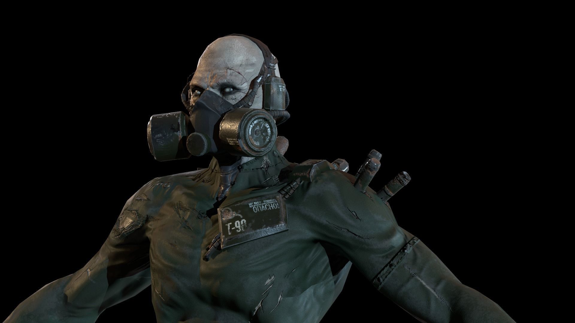 Mutant1 zombie Low-poly 3D model_6