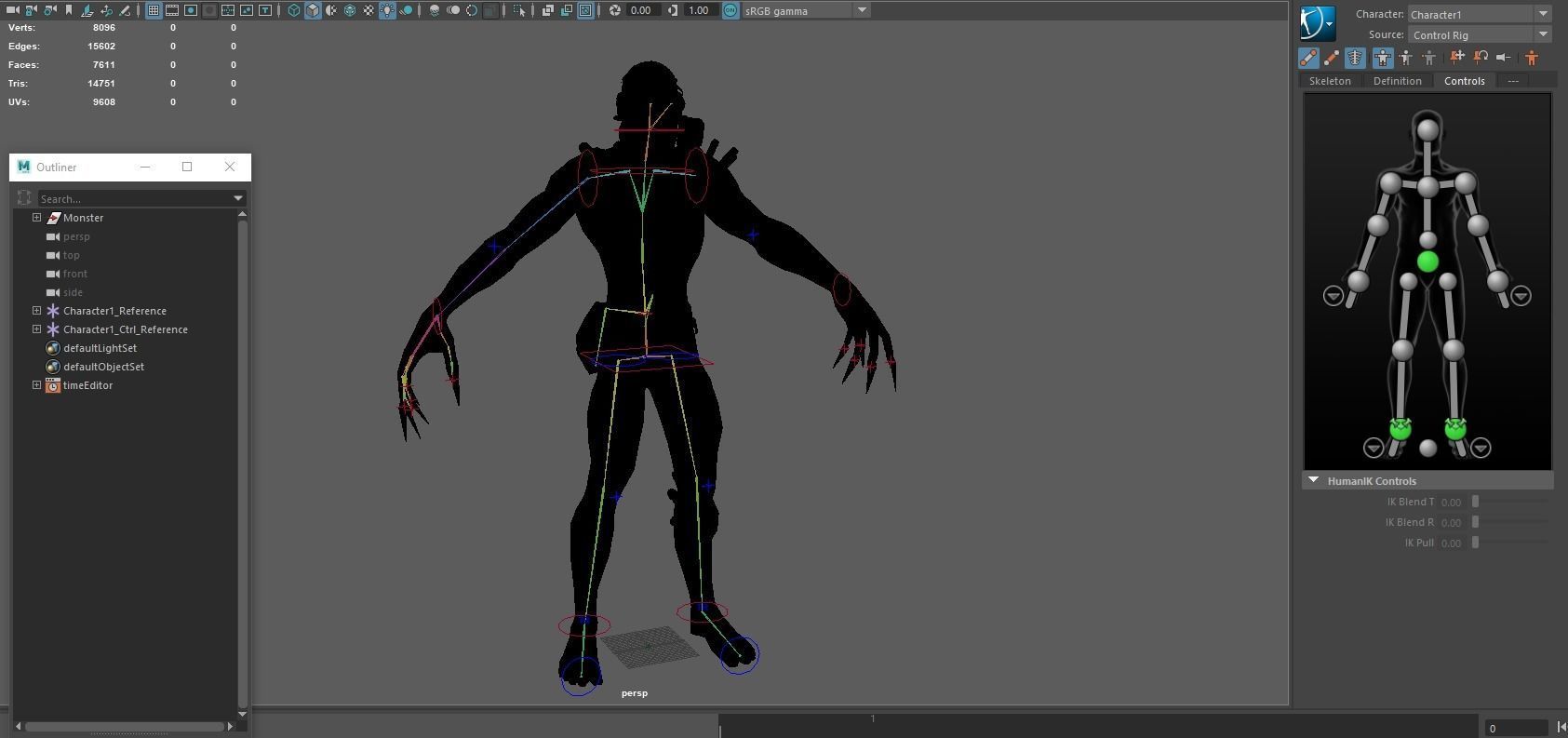 Mutant1 zombie Low-poly 3D model_19