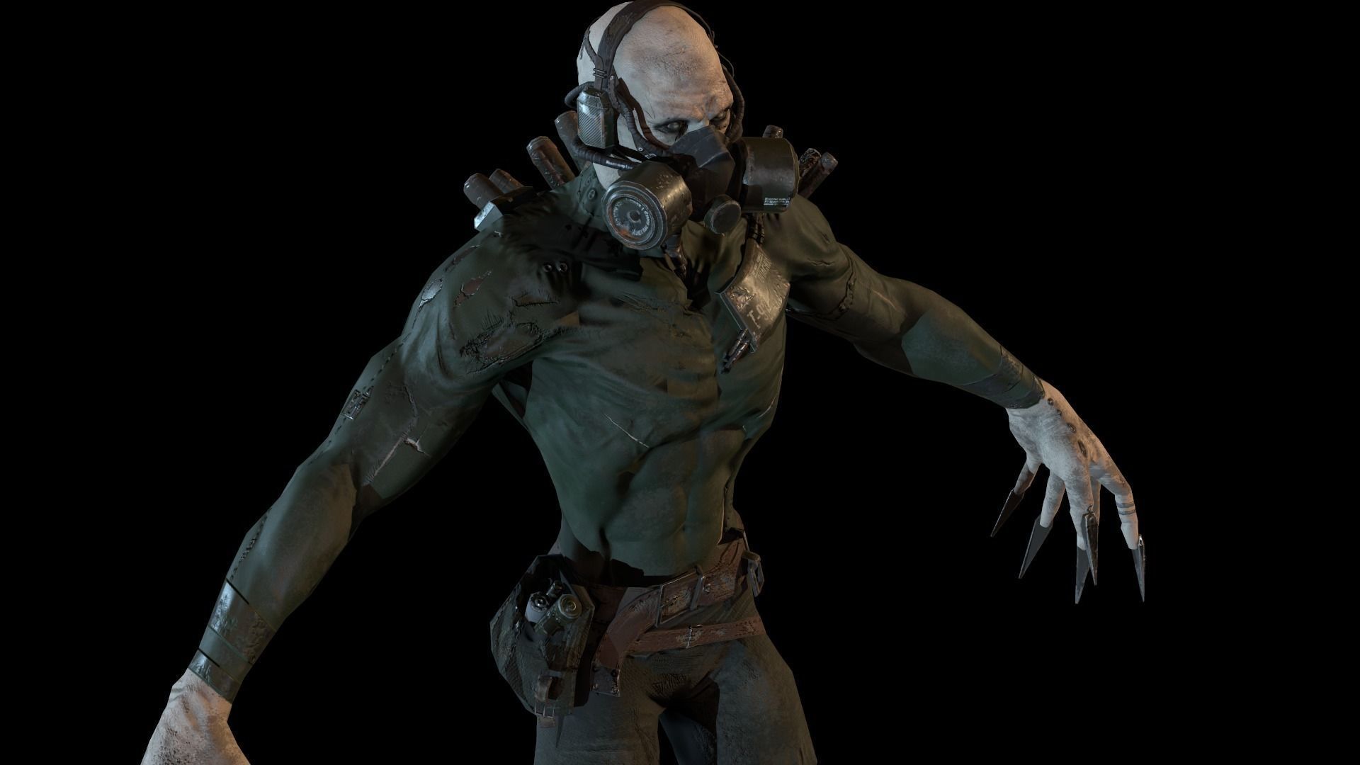 Mutant1 zombie Low-poly 3D model_15
