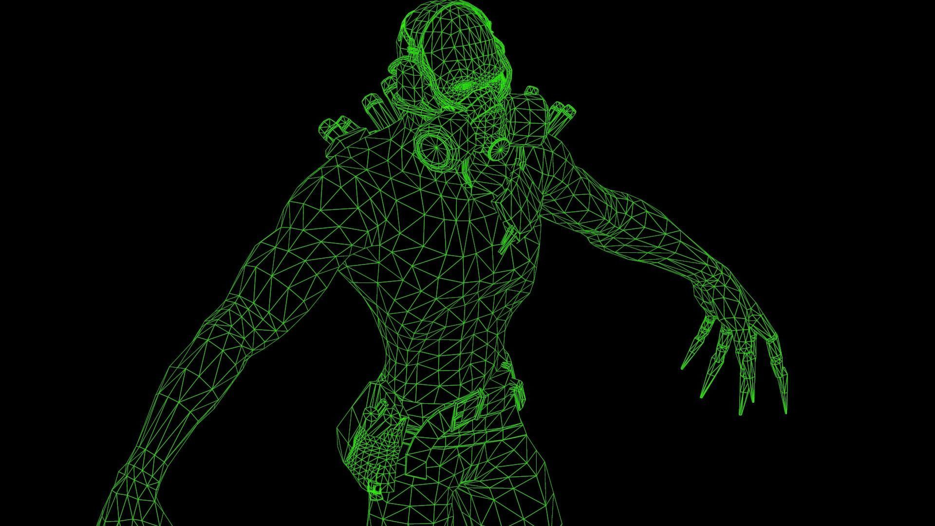 Mutant1 zombie Low-poly 3D model_10