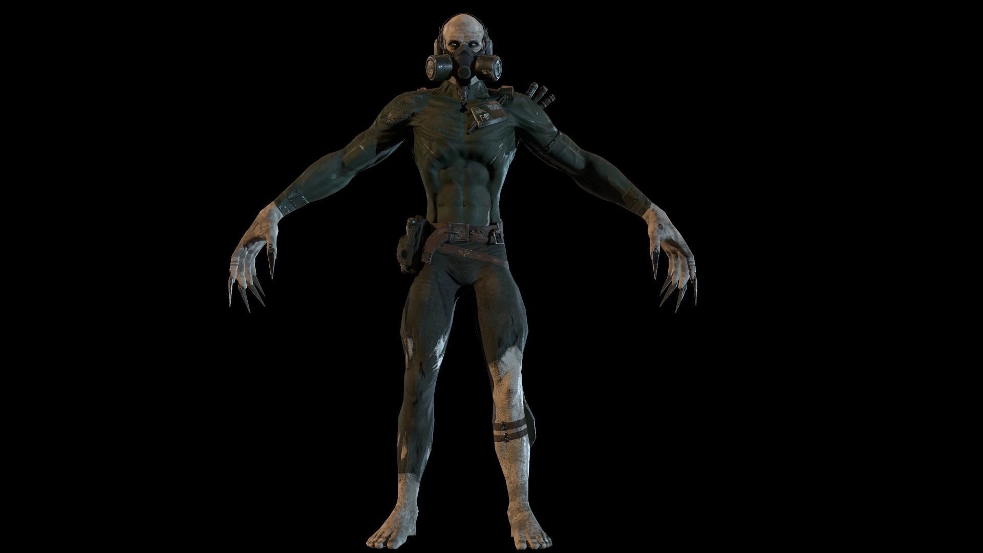 Mutant1 zombie Low-poly 3D model_7