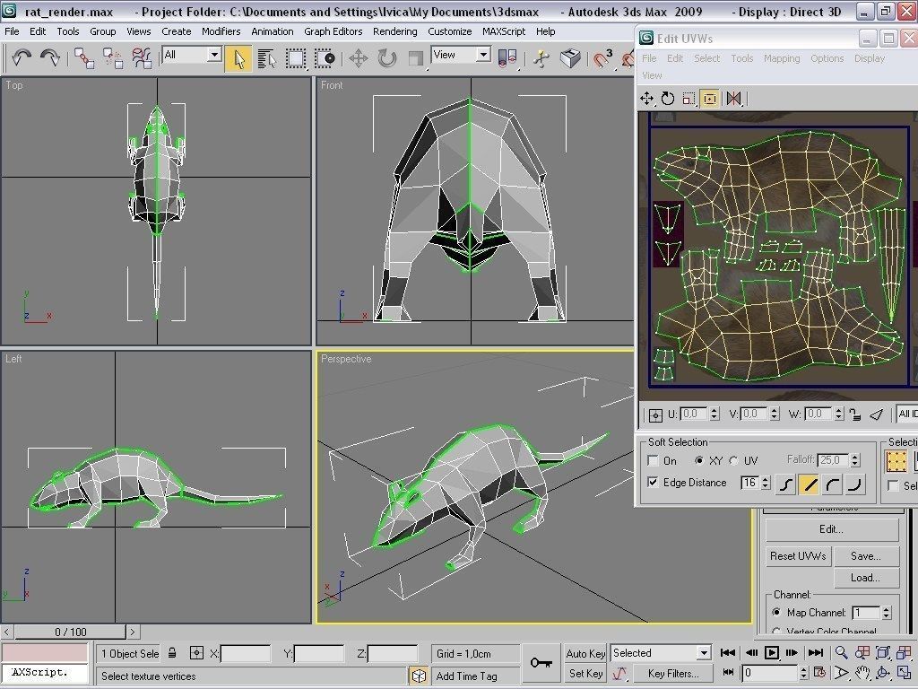 rat animal Low-poly 3D model_6