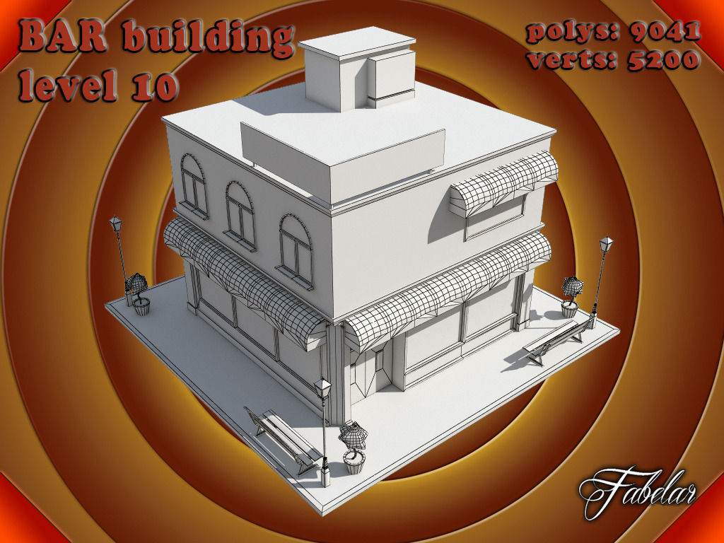 BAR level Low-poly 3D model_5