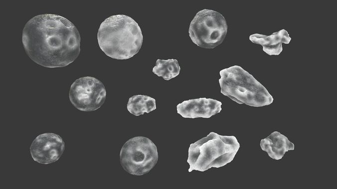 ice asteroid Low-poly 3D model