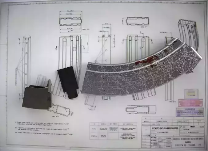 AK 47 metal magazines 3D model