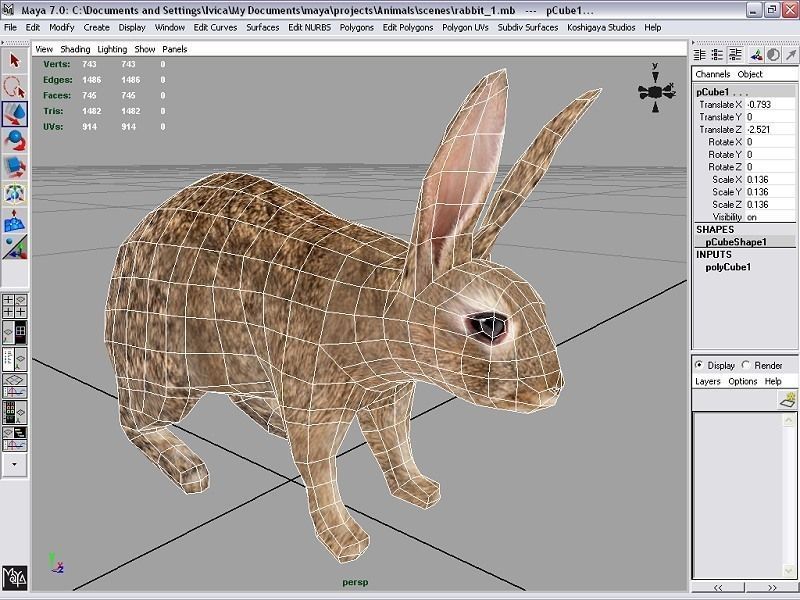 rabbit bunny Low-poly 3D model_4