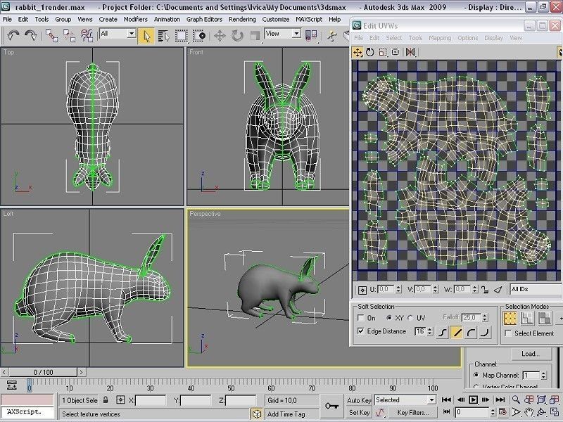 rabbit bunny Low-poly 3D model_6