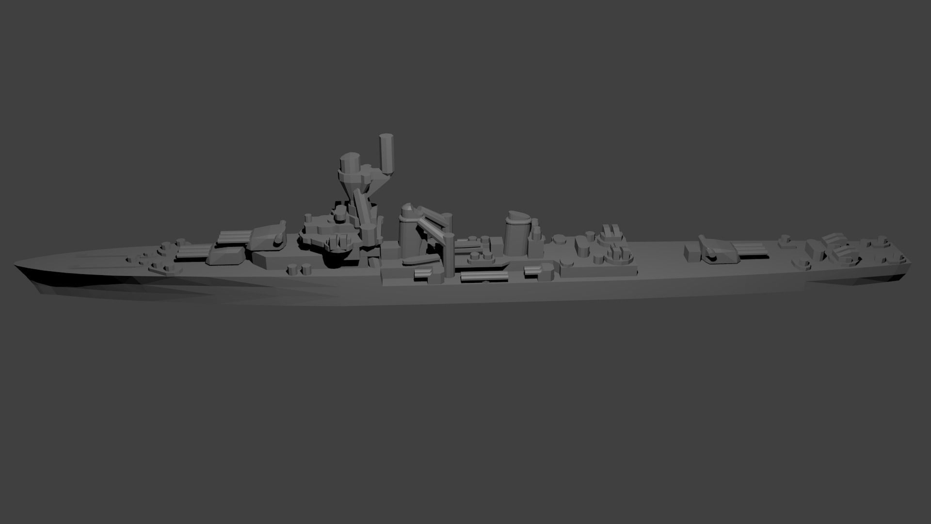 French La Galissonniere Class Cruiser Warship 3D print model_2