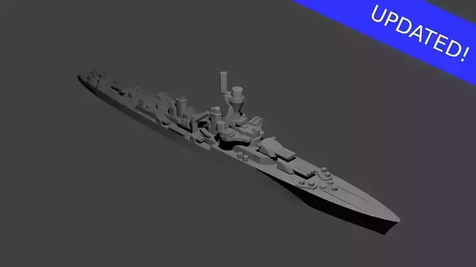 French La Galissonniere Class Cruiser Warship 3D print model