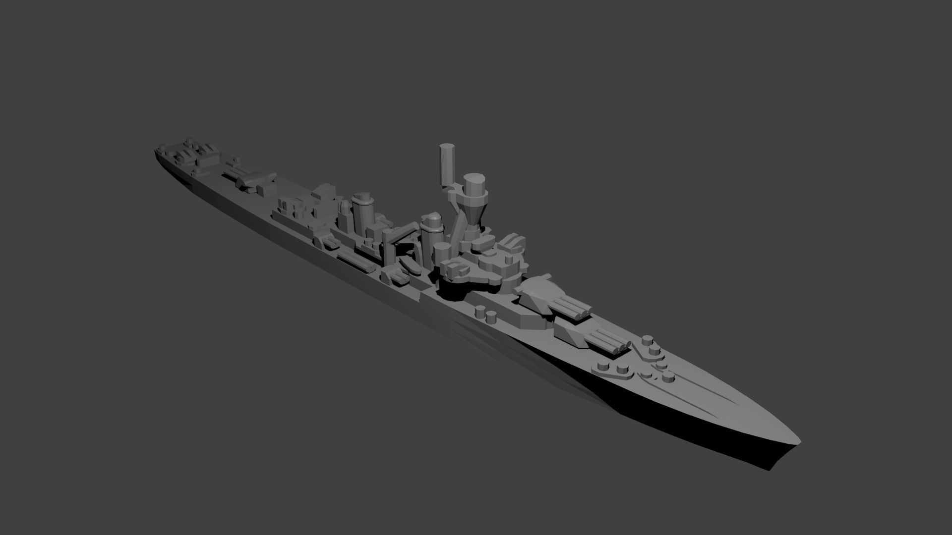 French La Galissonniere Class Cruiser Warship 3D print model_1