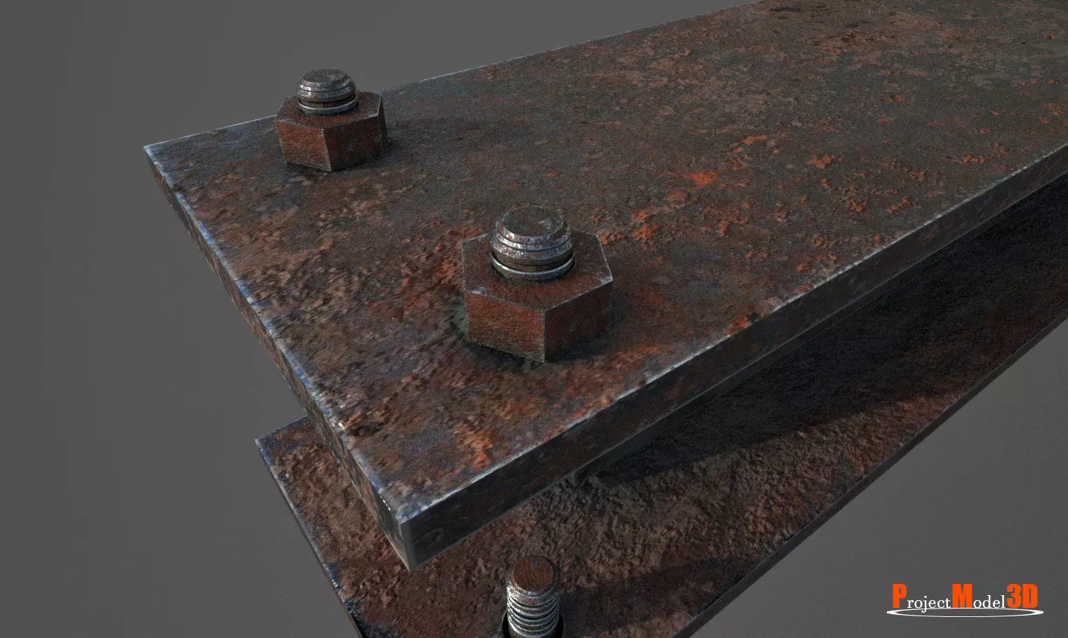 Metal beam Factory Version 001 Low-poly 3D model_0