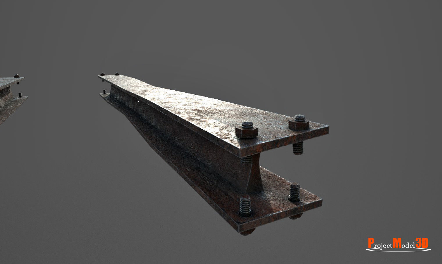 Metal beam Factory Version 001 Low-poly 3D model_3