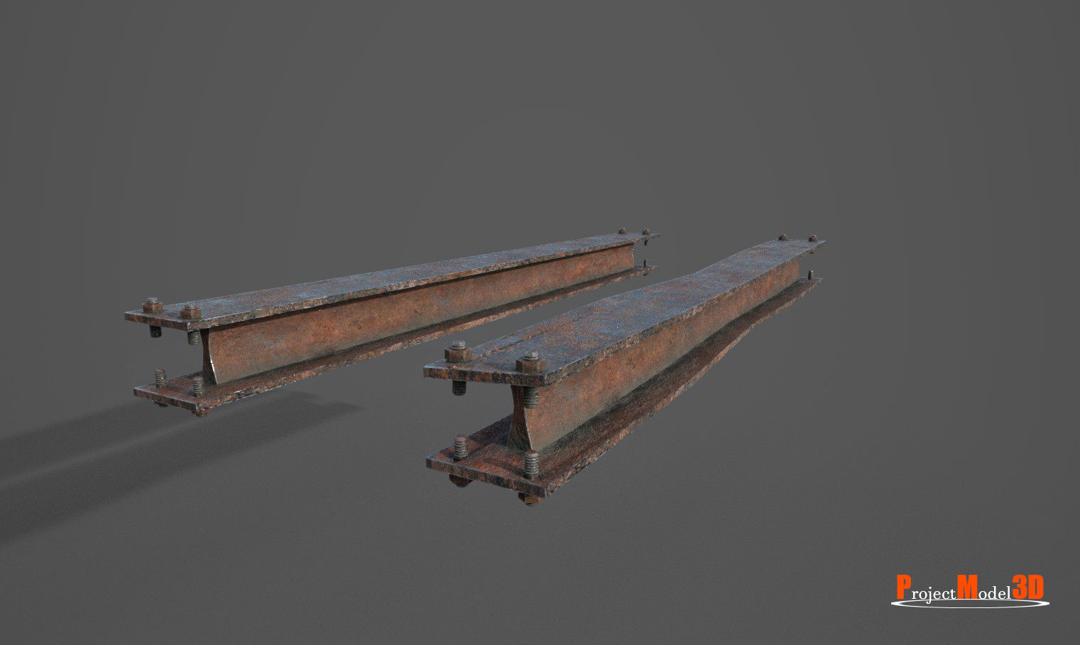 Metal beam Factory Version 001 Low-poly 3D model_6