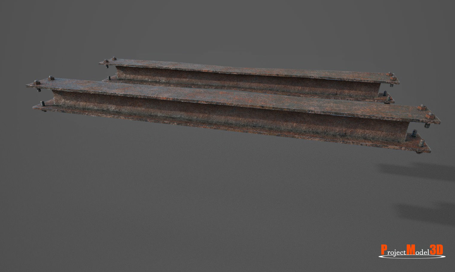 Metal beam Factory Version 001 Low-poly 3D model_4