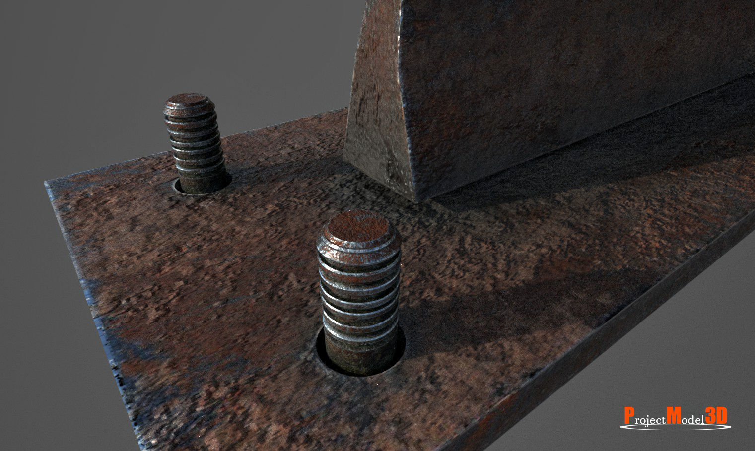 Metal beam Factory Version 001 Low-poly 3D model_5