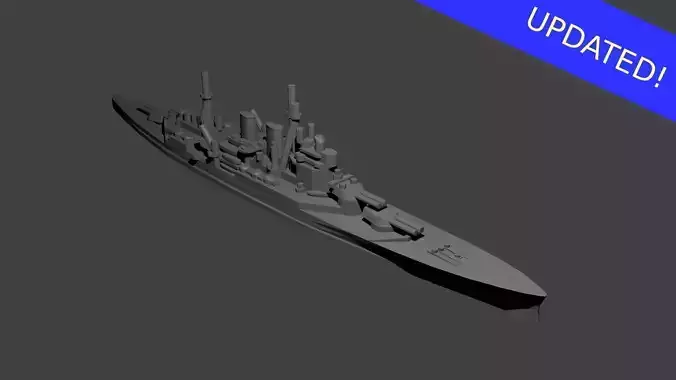 British Renown Class Battlecruiser 3D print model