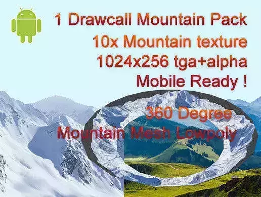 Mobile Mountain Pack Unity3d Low-poly 3D model