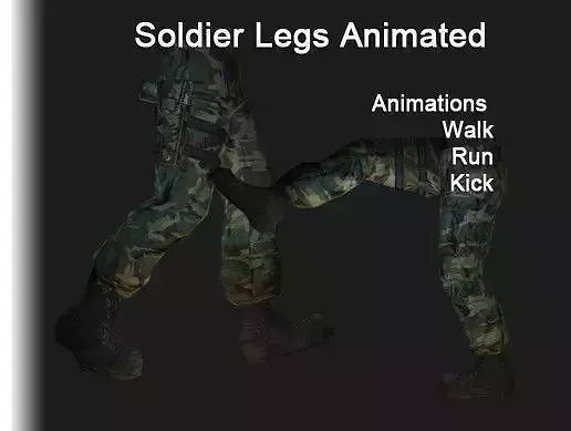 Soldier Legs Animated Low-poly 3D model