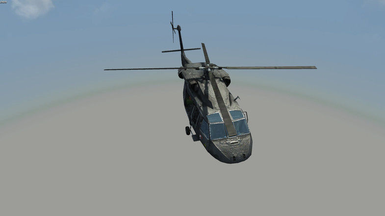 Helicopter Lowpoly Game ready blackhawk Low-poly 3D model_1