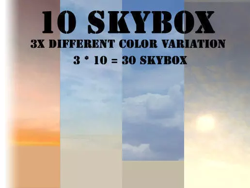 Skybox Pack for games Low-poly 3D model