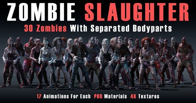 Zombie Slaughter Low-poly 3D model