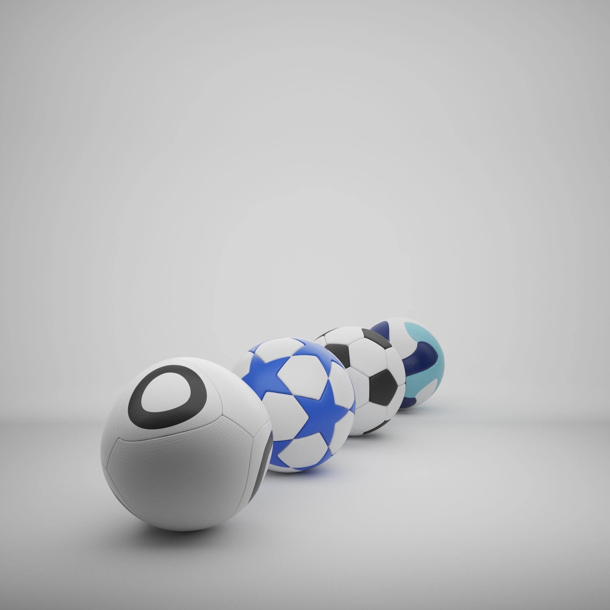 4 Balls soccer ball - soccer ball Free 3D model_5