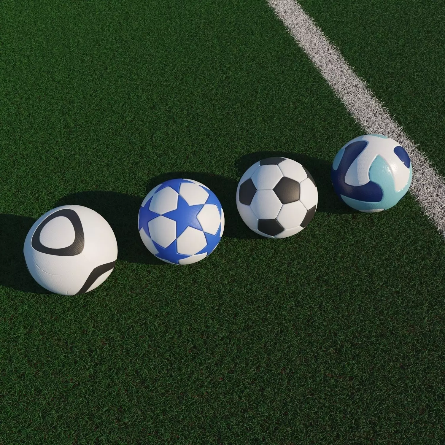 4 Balls soccer ball - soccer ball Free 3D model_0