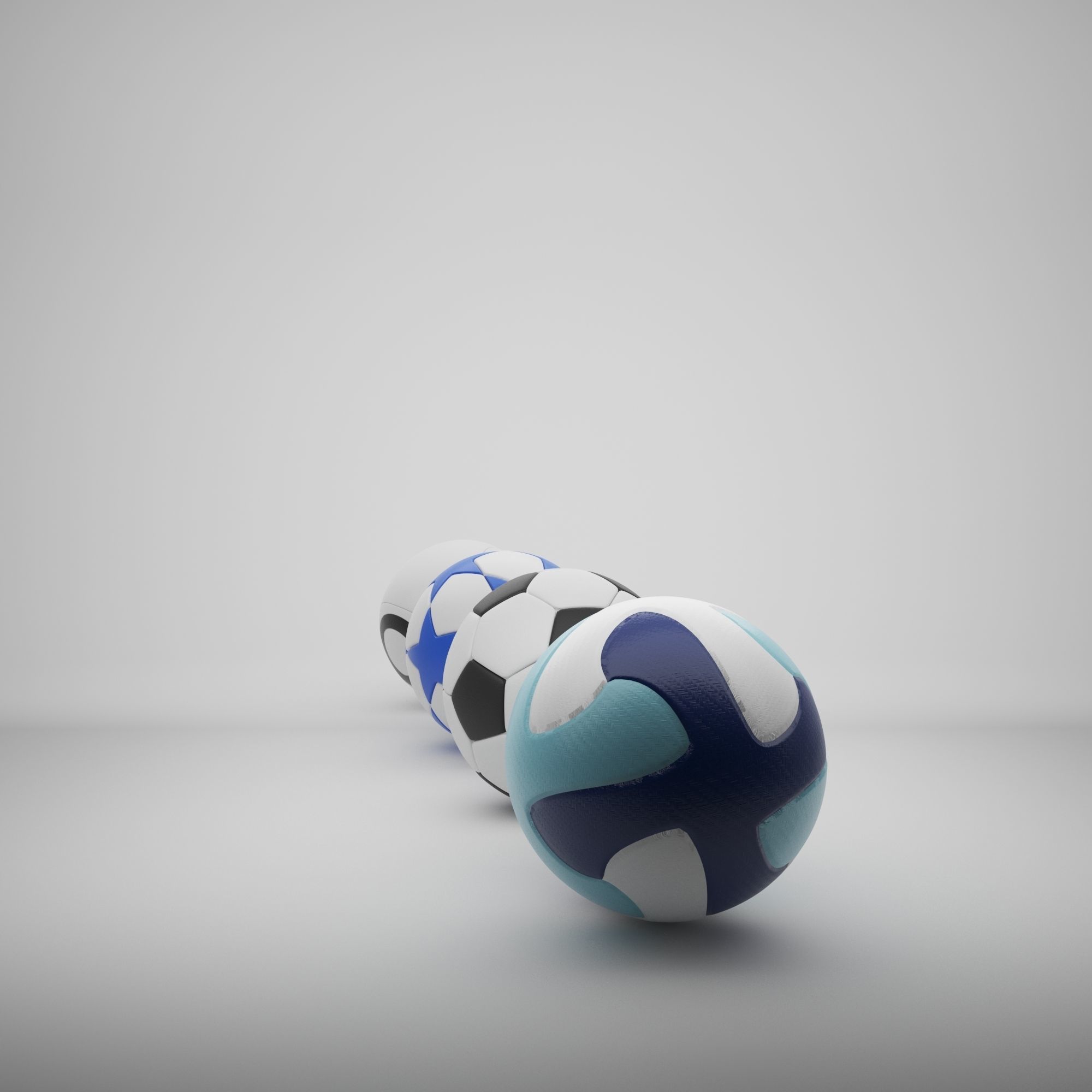 4 Balls soccer ball - soccer ball Free 3D model_6
