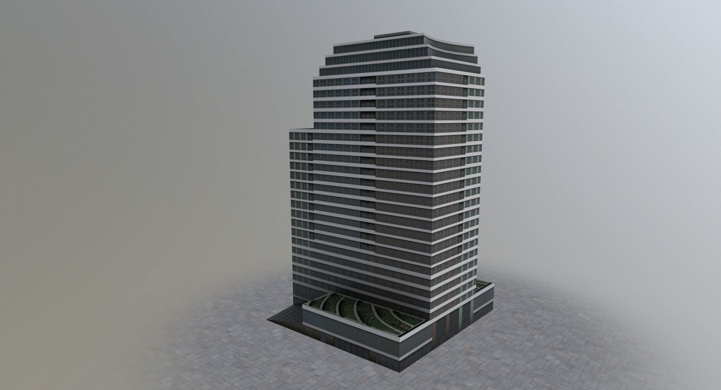 Amsterdam High Rise Pack Low-poly 3D model_8