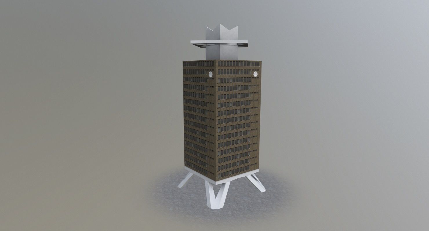 Amsterdam High Rise Pack Low-poly 3D model_2