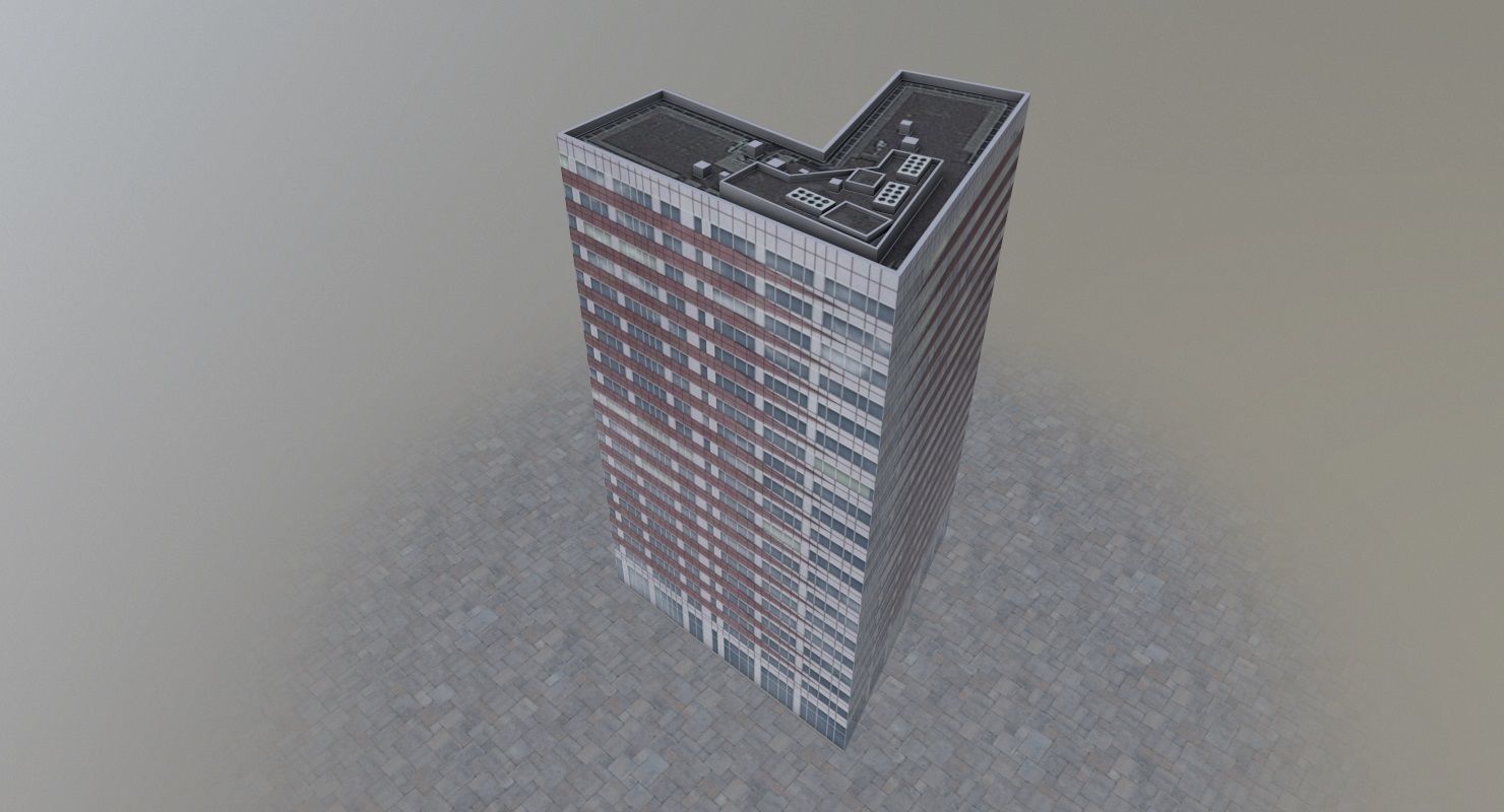 Amsterdam High Rise Pack Low-poly 3D model_42