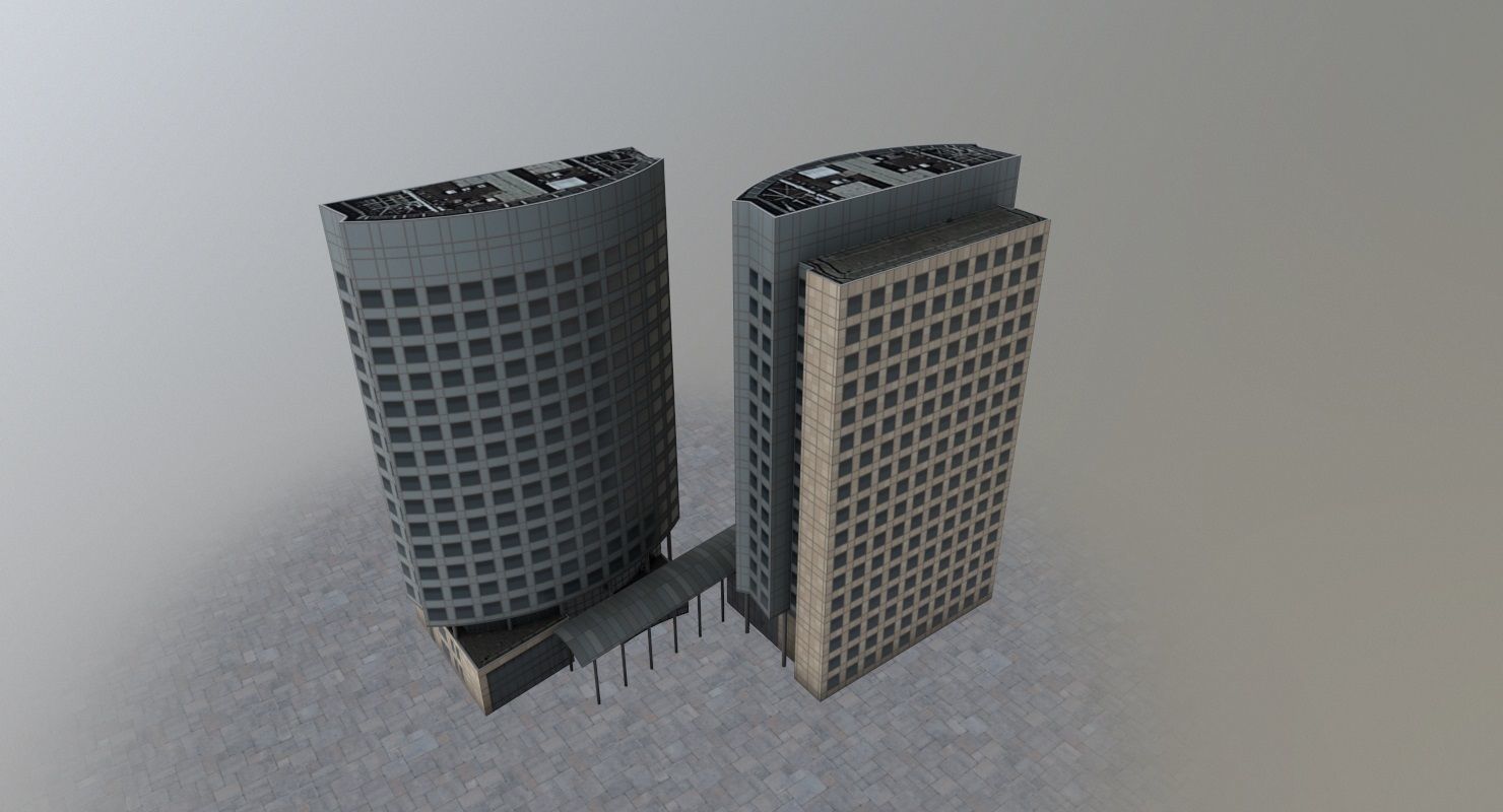 Amsterdam High Rise Pack Low-poly 3D model_5