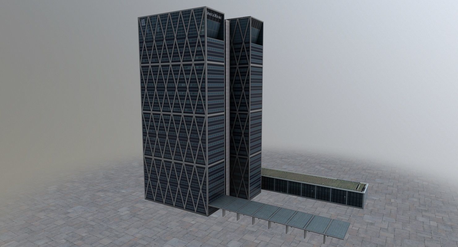 Amsterdam High Rise Pack Low-poly 3D model_15