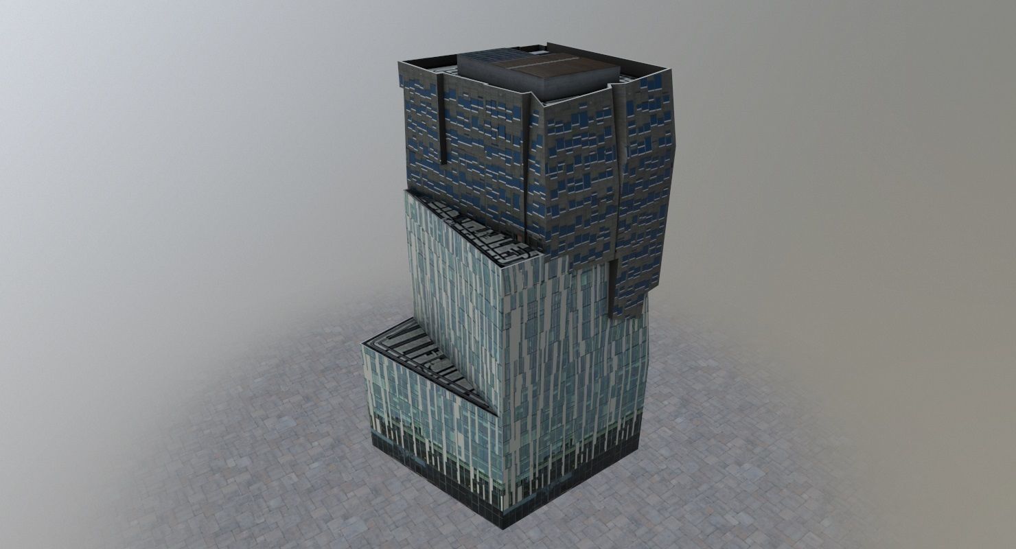 Amsterdam High Rise Pack Low-poly 3D model_34