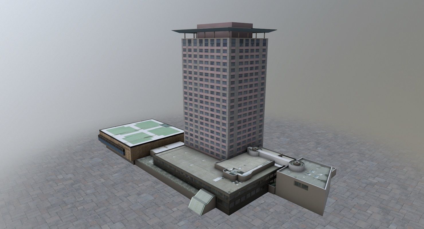 Amsterdam High Rise Pack Low-poly 3D model_18