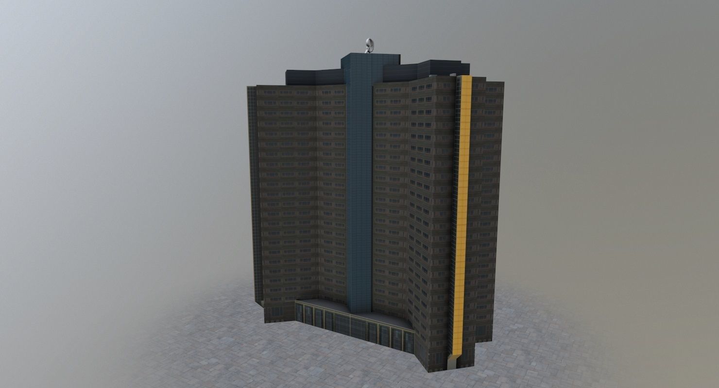 Amsterdam High Rise Pack Low-poly 3D model_26