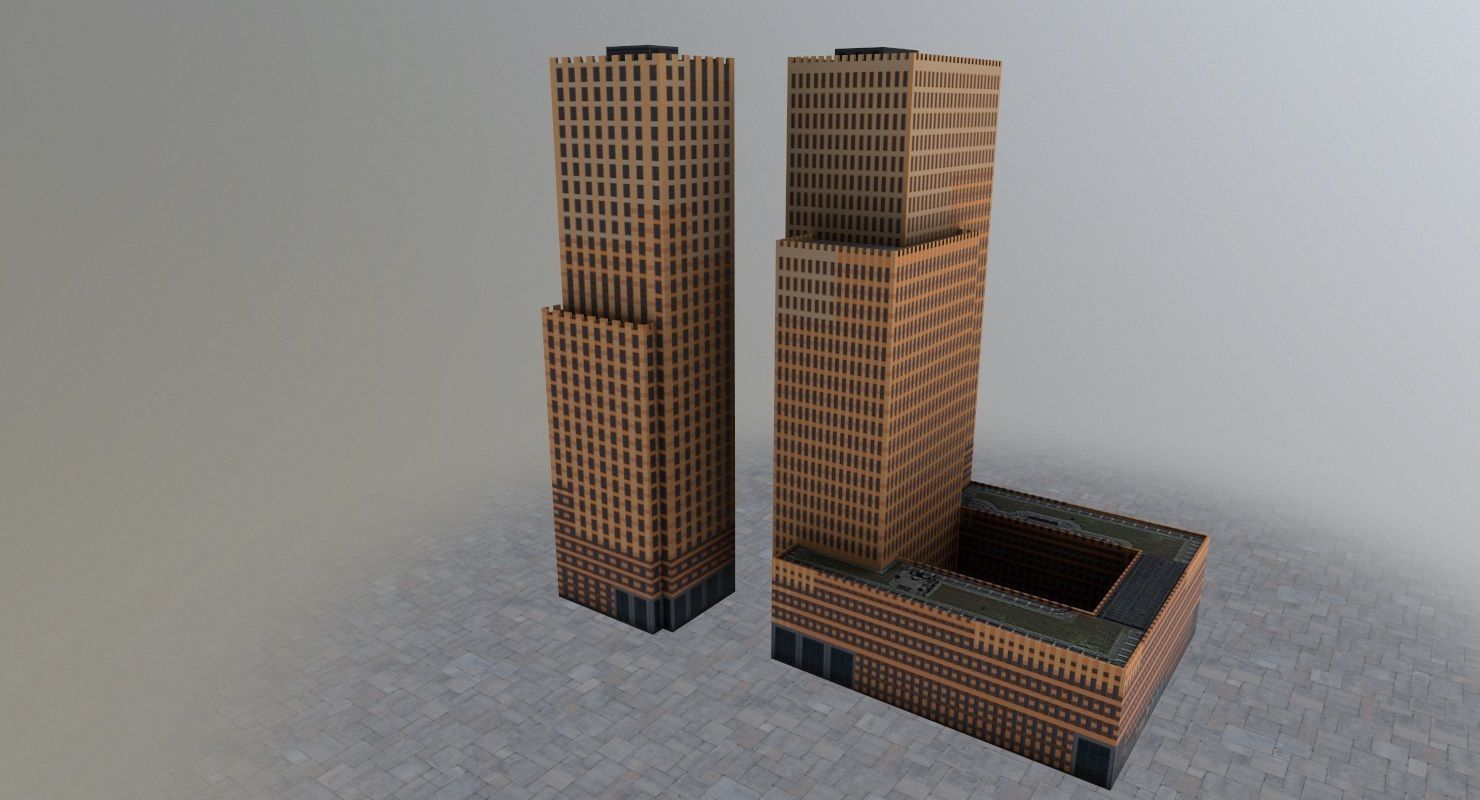 Amsterdam High Rise Pack Low-poly 3D model_11