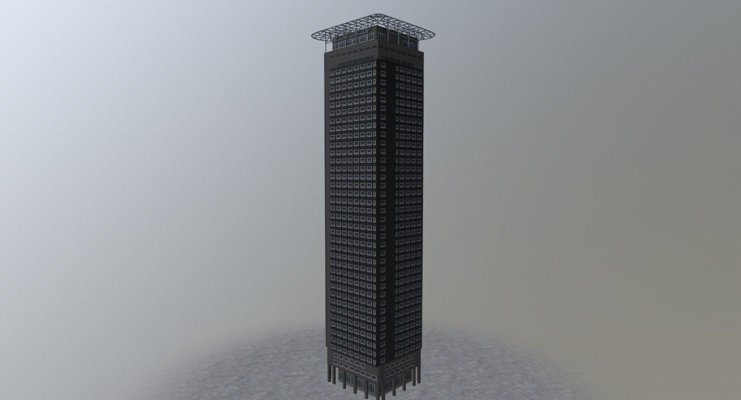 Amsterdam High Rise Pack Low-poly 3D model_27