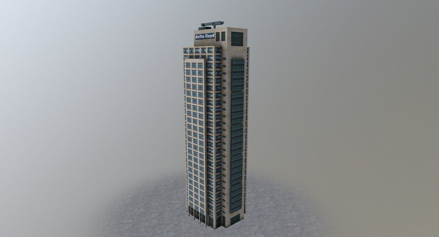 Amsterdam High Rise Pack Low-poly 3D model_24
